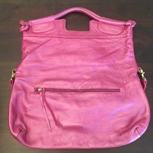 Foley and Corinna Large Leather Fold Over Tote